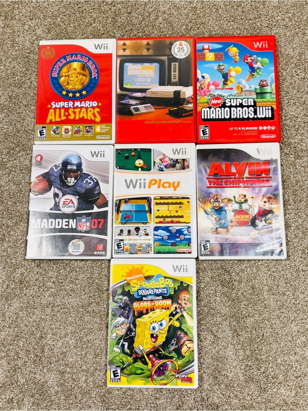 Nintendo Wii Game Lot (7 Games) - Super Mario All-Stars, New Super Mario Bros